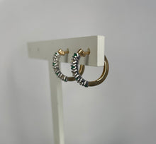 Load image into Gallery viewer, Diamond And Emerald Earrings
