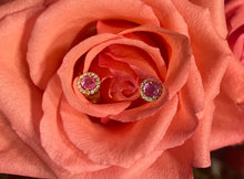Load image into Gallery viewer, Pink Sapphire and Diamond Earrings
