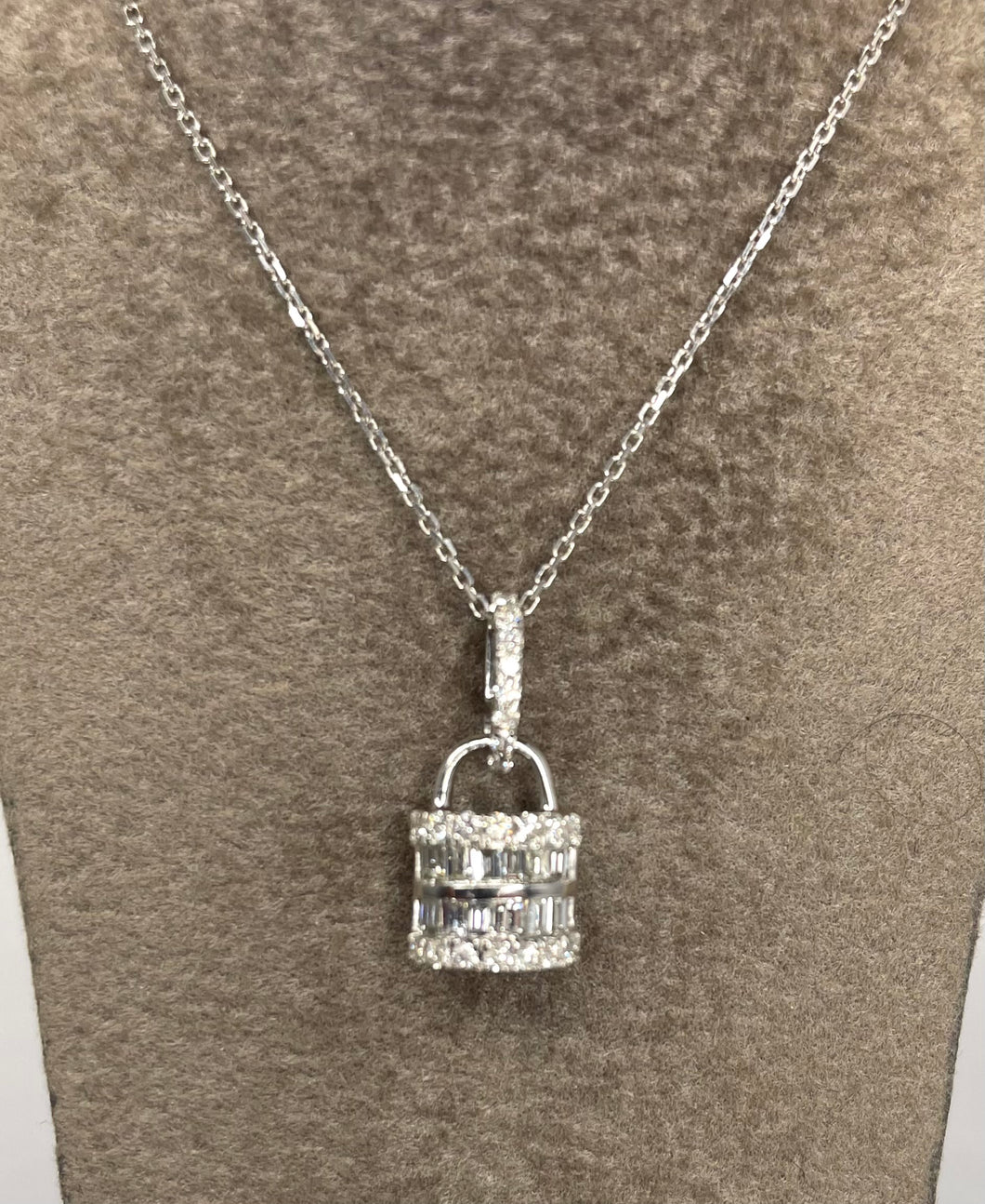 9ct White Gold Diamond Pendant
