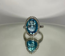 Load image into Gallery viewer, Silver Blue Topaz Ring
